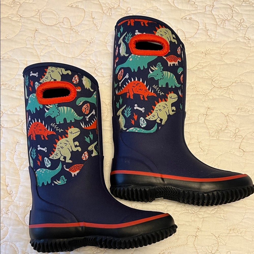 Kids Lone Cone Dinosaur Print Rain Boots